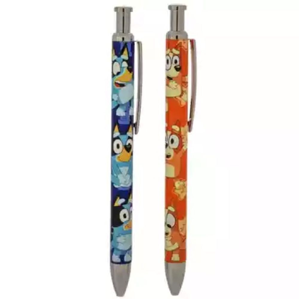 New Bluey Pen and Sticker Set - Blue and Red